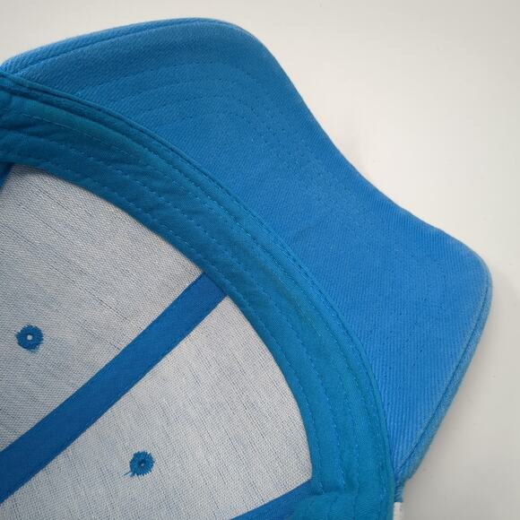 Puma Strapback Baseball Cap Blue One Size Adjustable Vented Holes Cotton 6 Panel - Picture 9 of 10